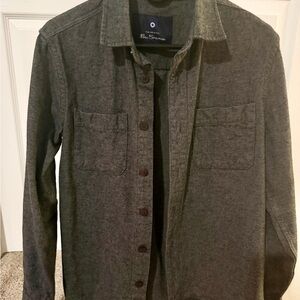 Ben Sherman Dark Gray Shirt Jacket (Shacket) with Brown Buttons - SMALL